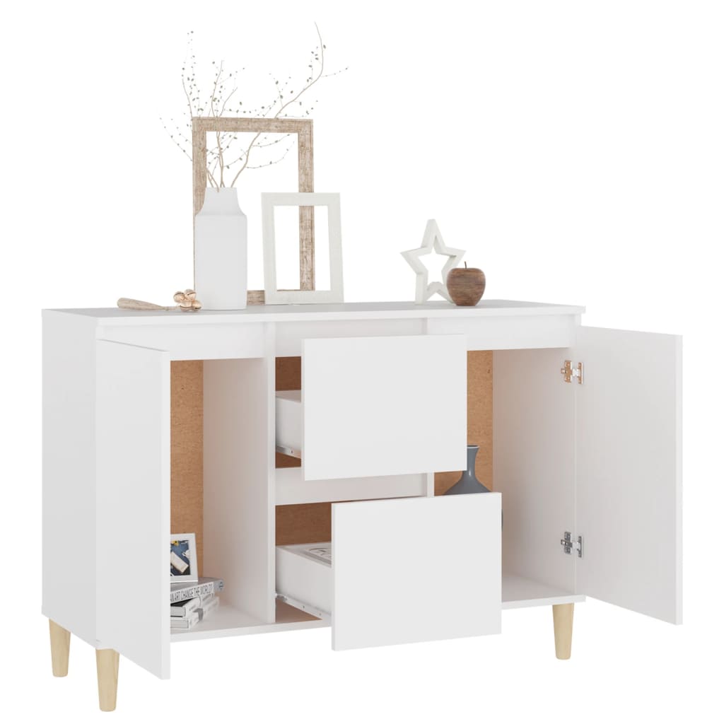 skænk 101x35x70 cm konstrueret træ hvid