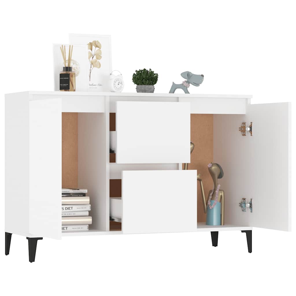 skænk 102x35x70 cm konstrueret træ hvid