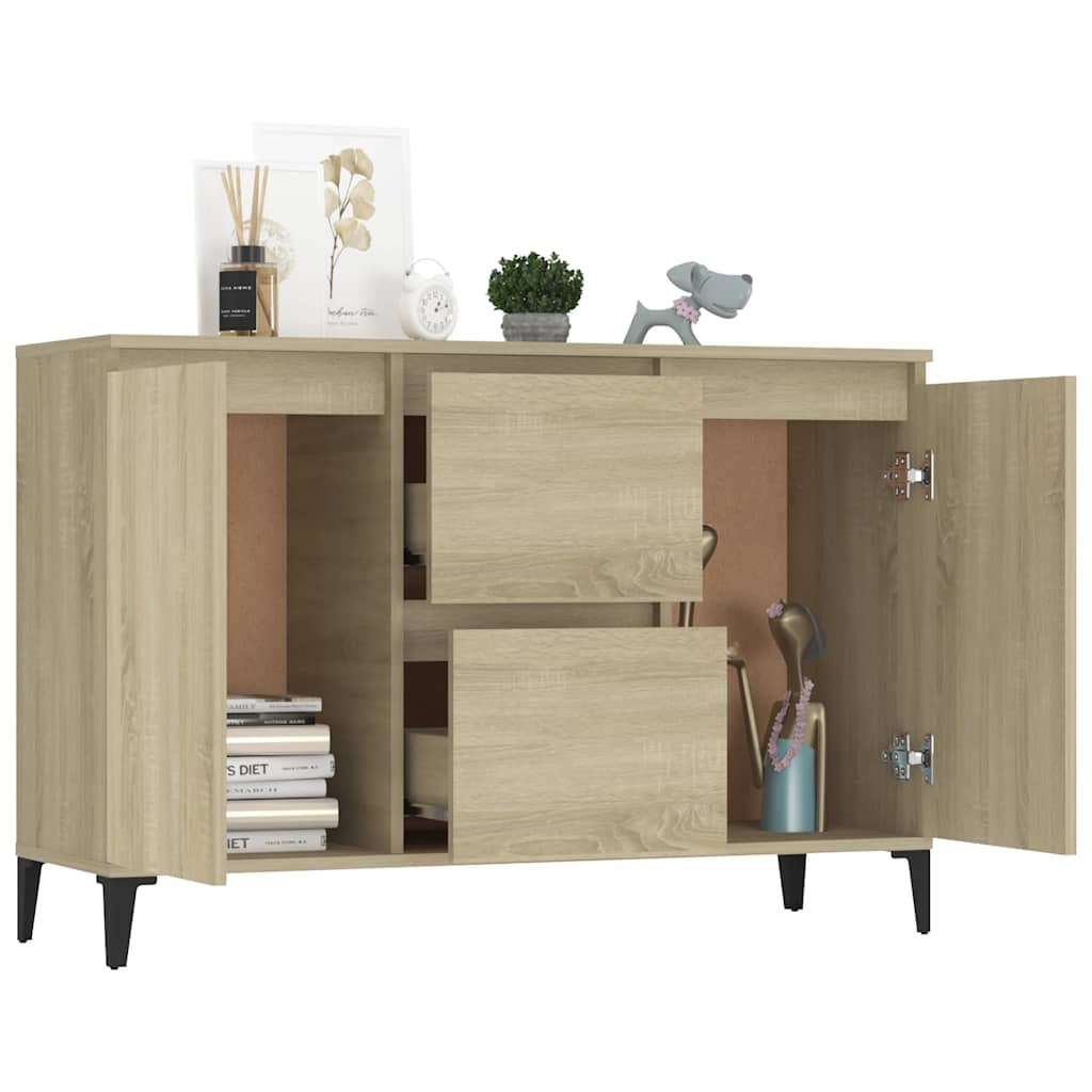 skænk 102x35x70 cm konstrueret træ sonoma-eg