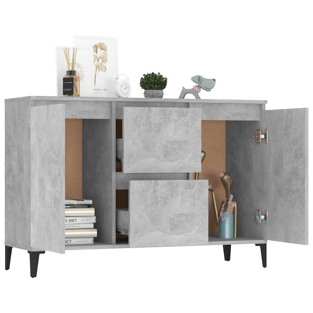 skænk 102x35x70 cm konstrueret træ betongrå