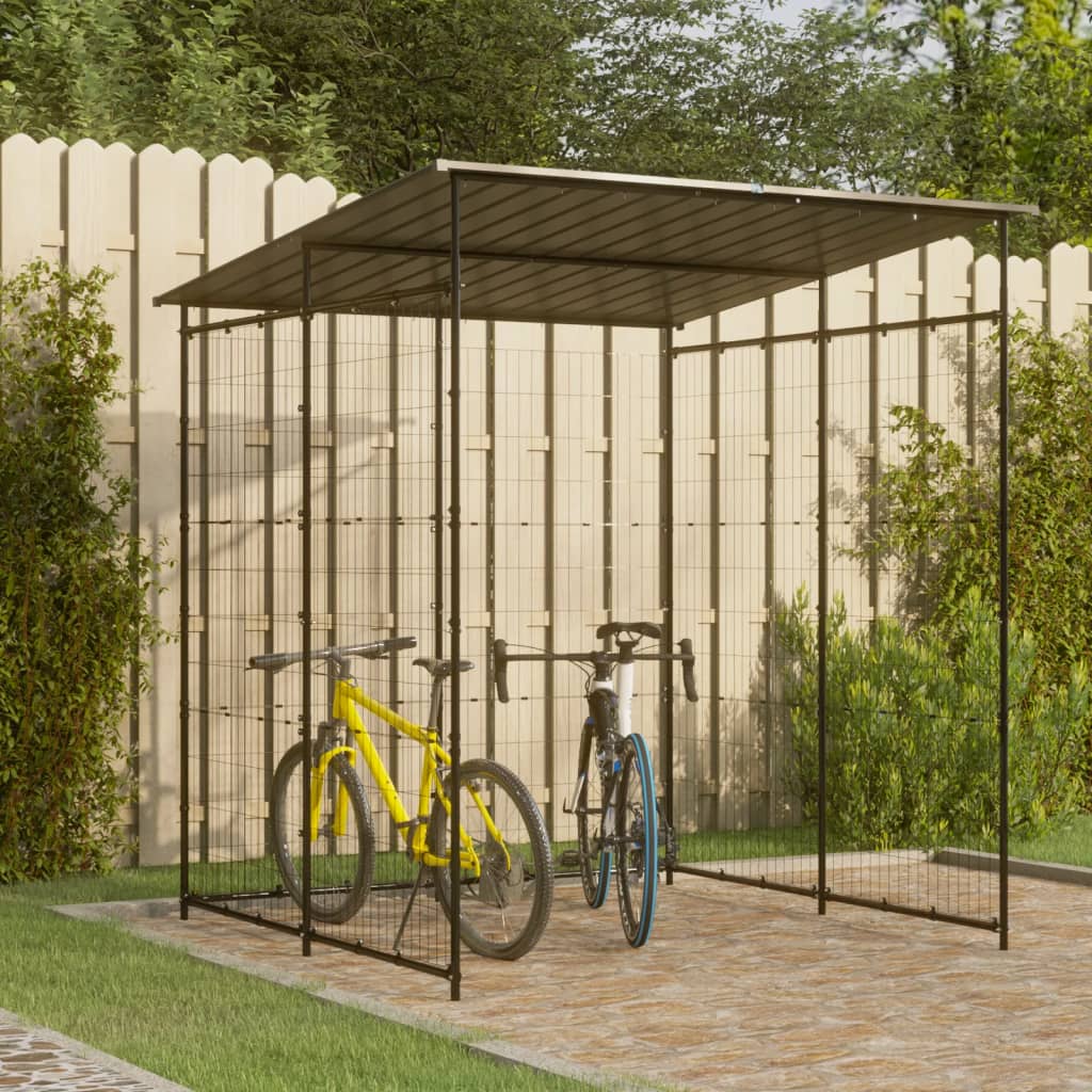 cykelskur 190x190x222 cm stål sort