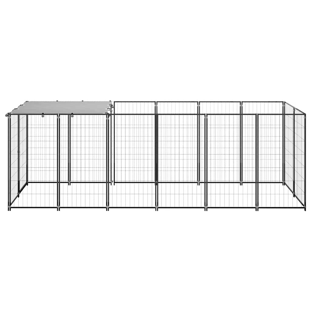hundeløbegård 330x110x110 cm stål sort