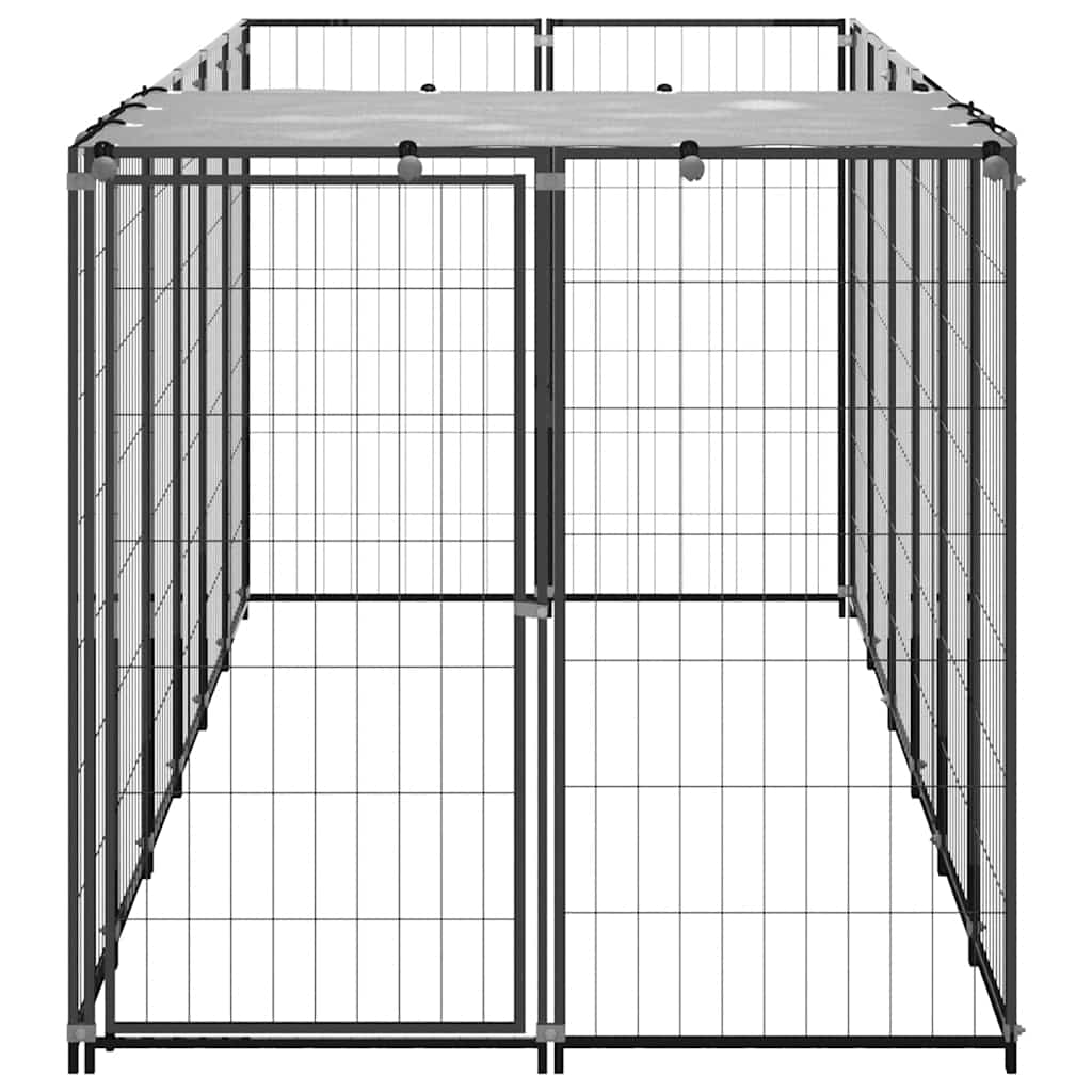 hundeløbegård 330x110x110 cm stål sort