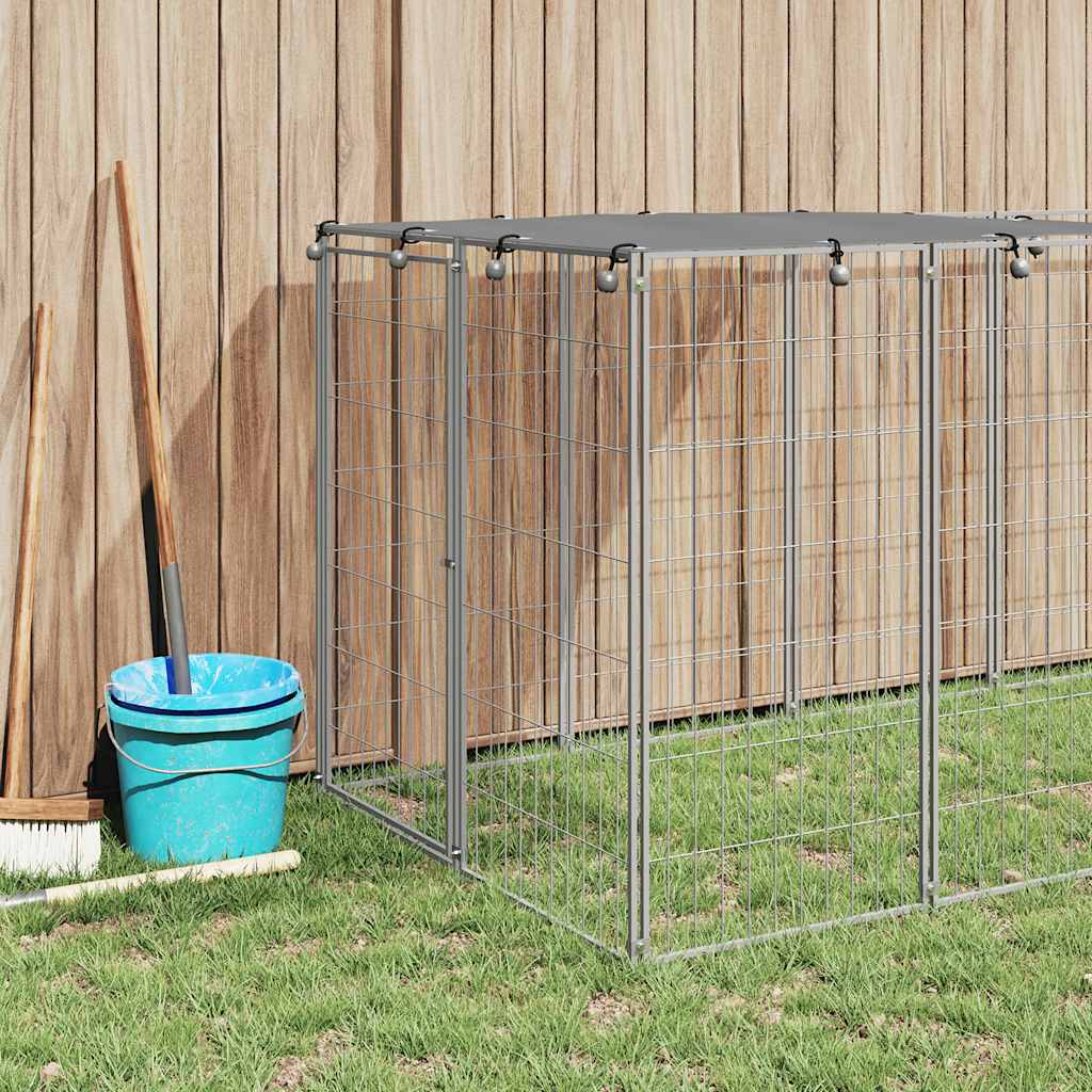 hundeløbegård 330x110x110 cm stål sølvfarvet