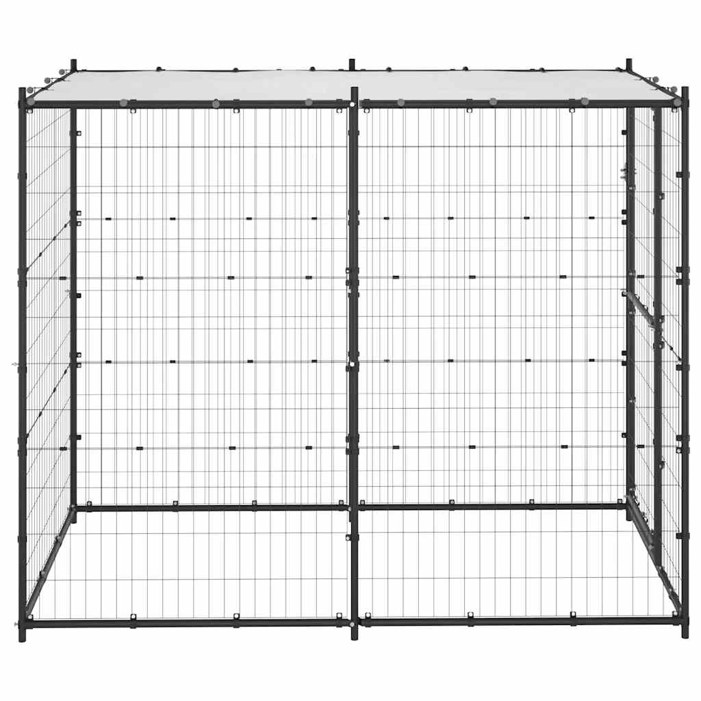 udendørs hundebur med tag 110x220x180 cm stål