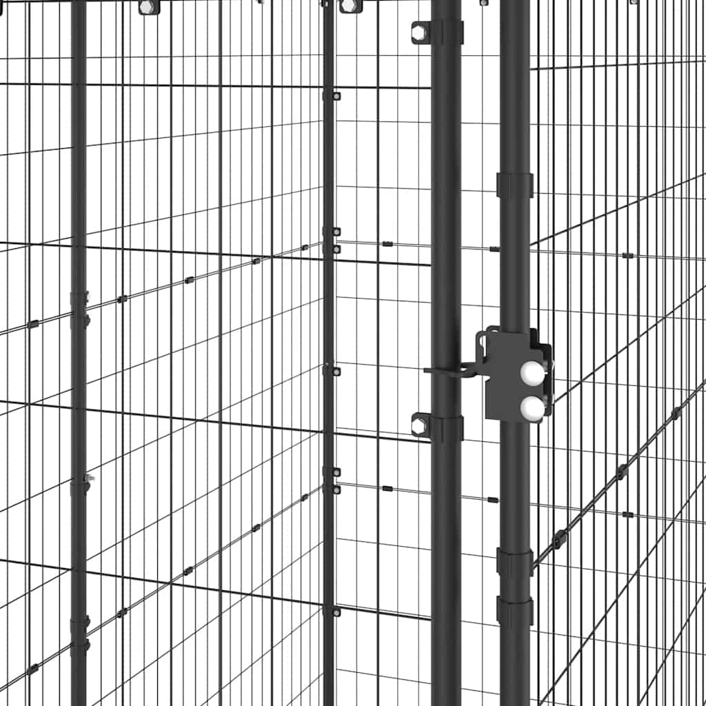 udendørs hundebur med tag 110x220x180 cm stål