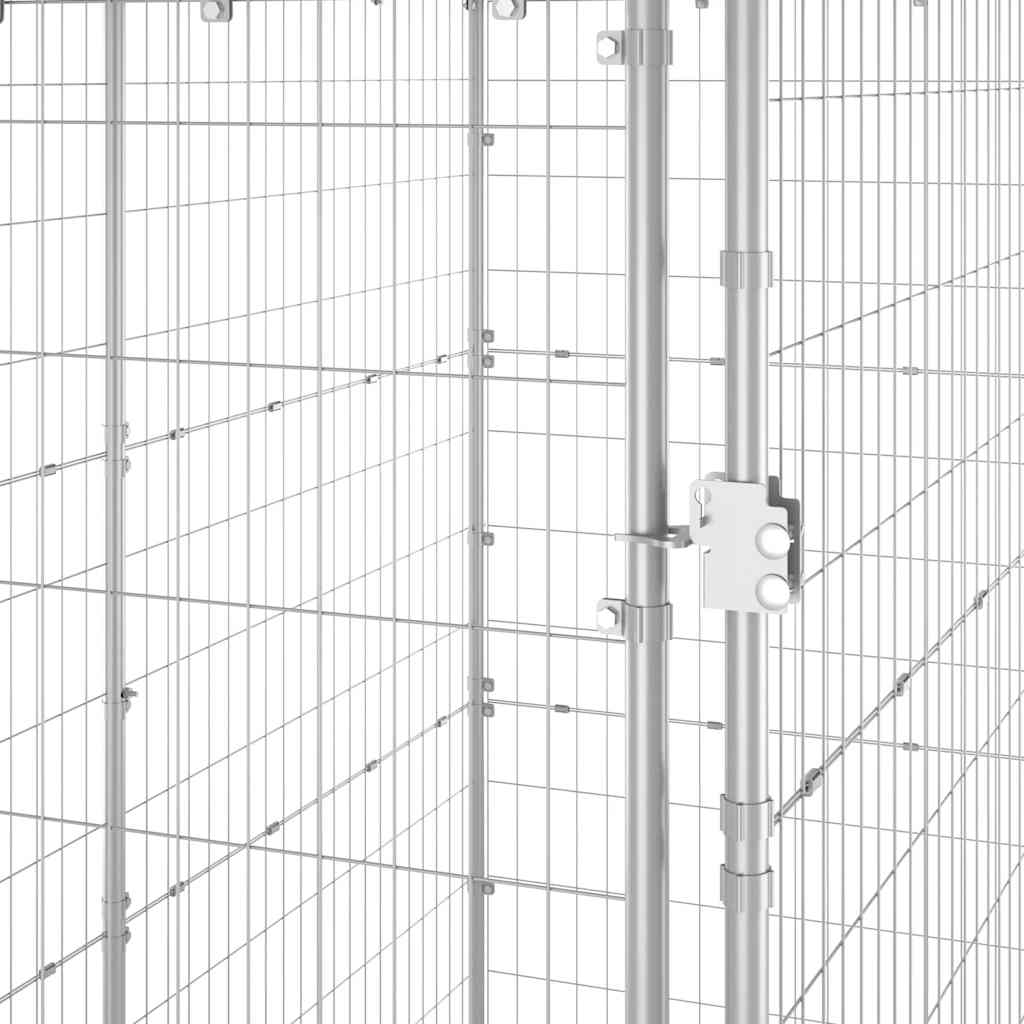 udendørs hundebur med tag galvaniseret stål 110x220x180 cm