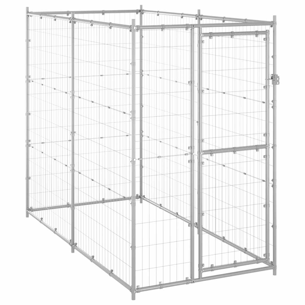 udendørs hundebur 110x220x180 cm galvaniseret stål