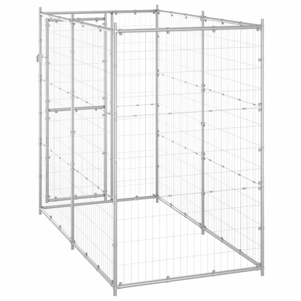 udendørs hundebur 110x220x180 cm galvaniseret stål