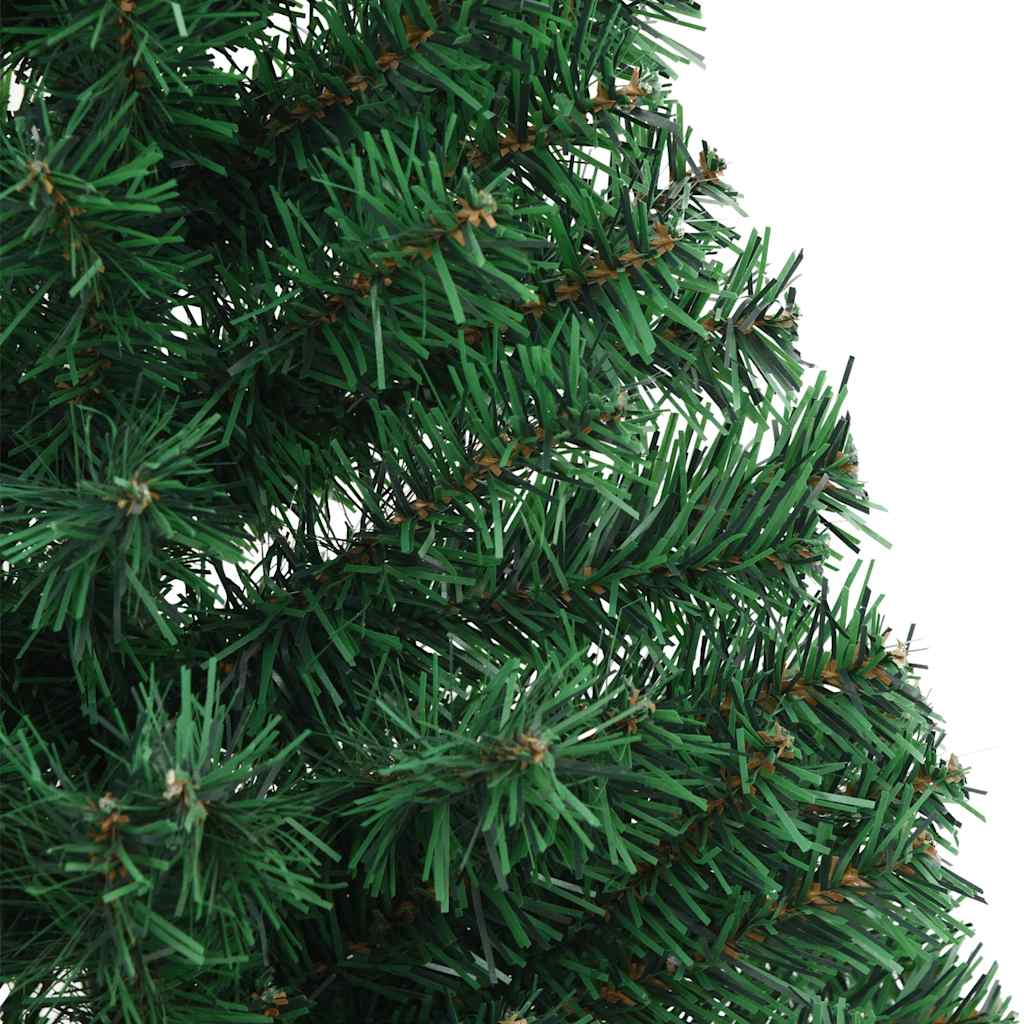 kunstigt halvt juletræ med juletræsfod 120 cm PVC grøn