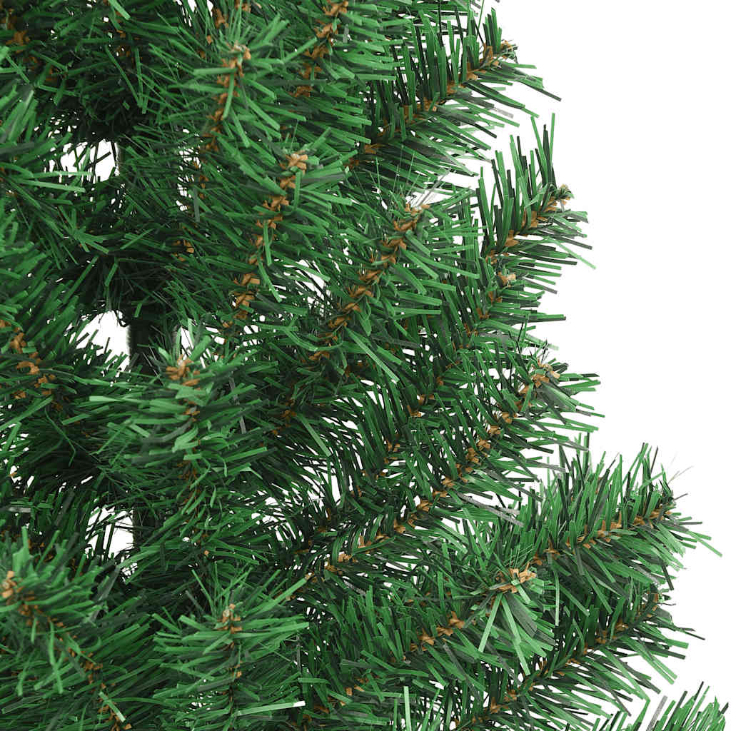 kunstigt halvt juletræ med juletræsfod 240 cm PVC grøn