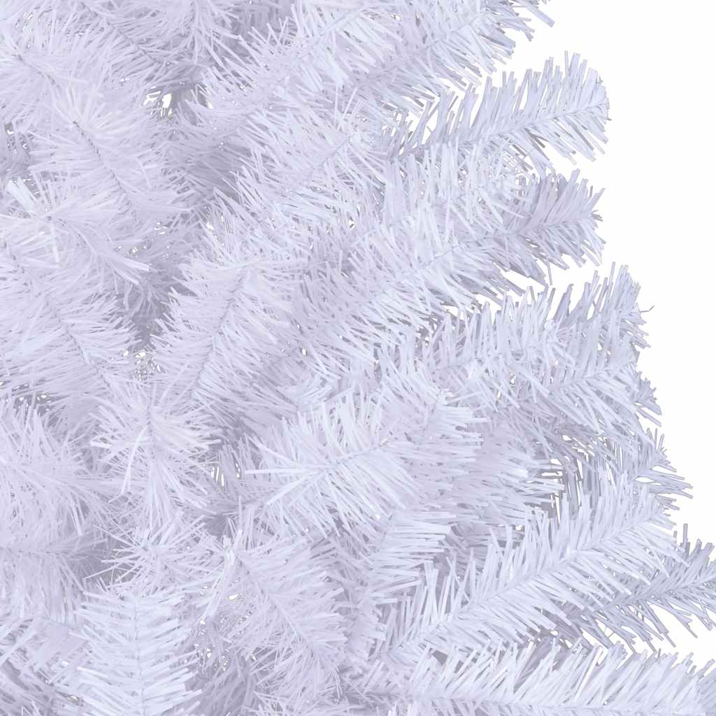 kunstigt halvt juletræ med juletræsfod 210 cm PVC hvid