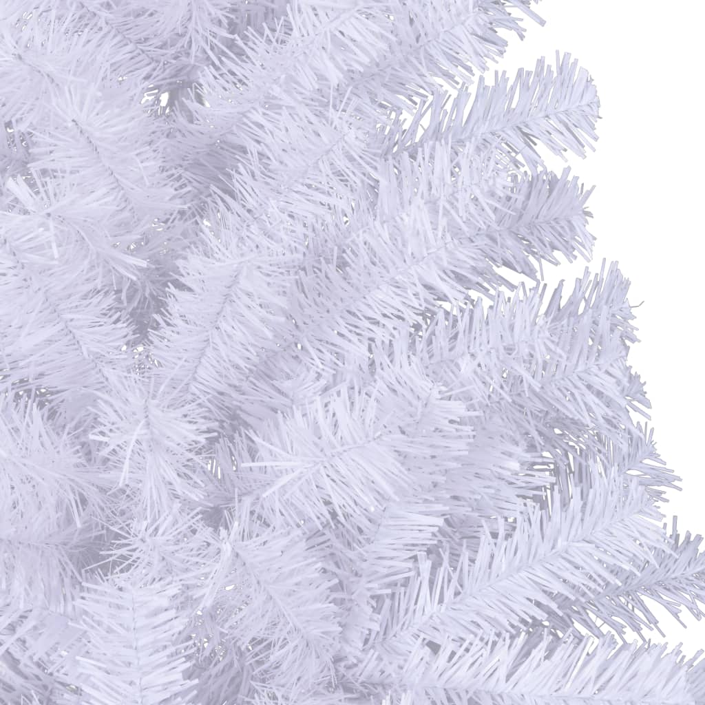 kunstigt halvt juletræ med juletræsfod 240 cm PVC hvid