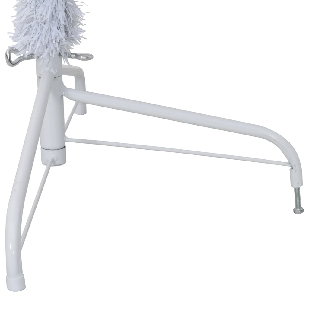 kunstigt halvt juletræ med juletræsfod 240 cm PVC hvid