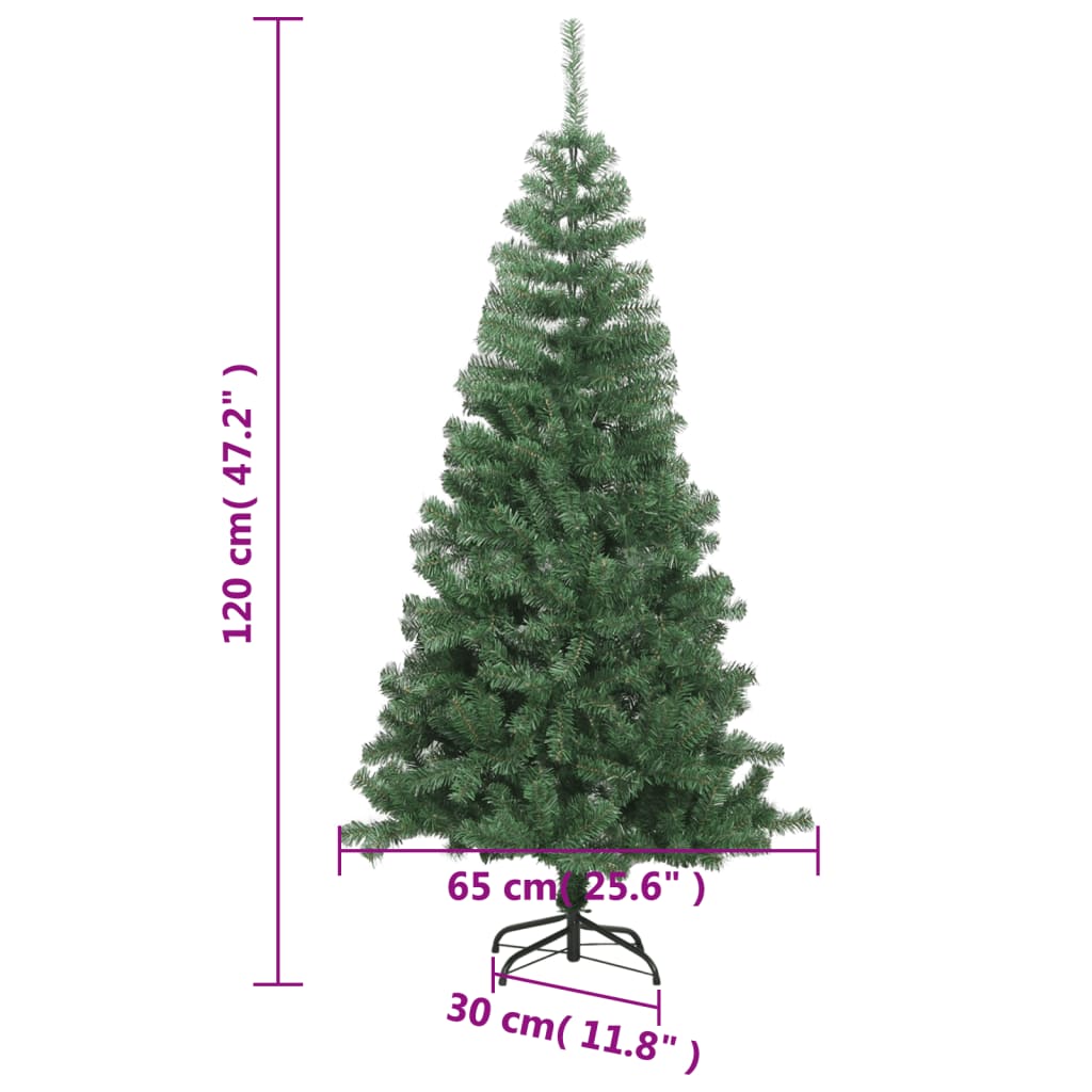 kunstigt juletræ med juletræsfod 120 cm 230 grene