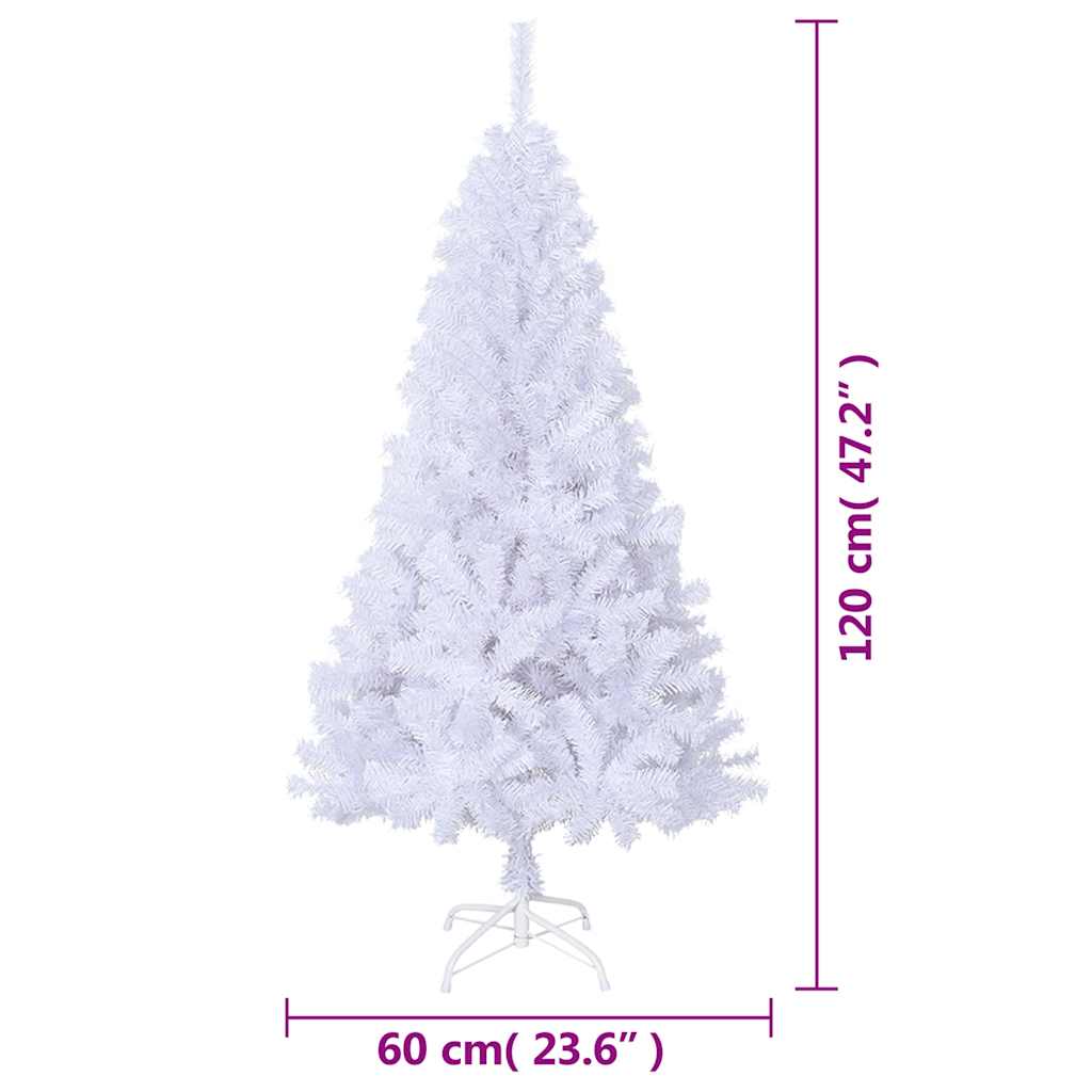 kunstigt juletræ med tykke grene 120 cm PVC hvid