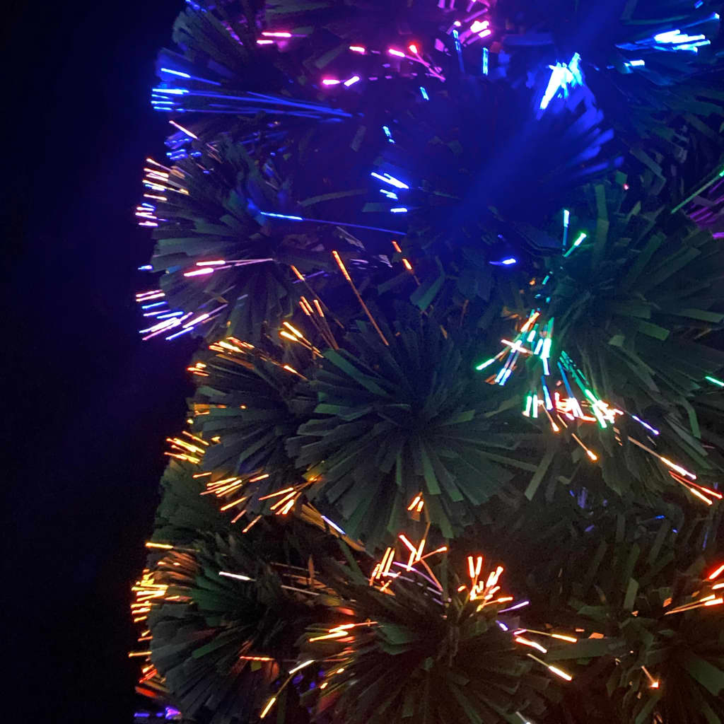 kunstigt smalt juletræ med juletræsfod 150 cm fiberoptisk