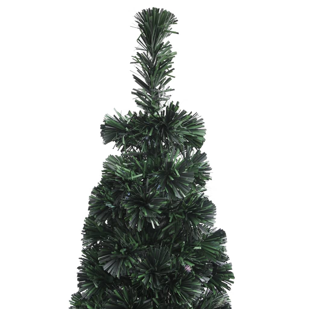 kunstigt smalt juletræ med juletræsfod 150 cm fiberoptisk