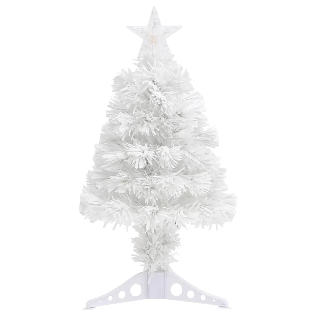 kunstigt juletræ med lys 64 cm fiberoptisk hvid