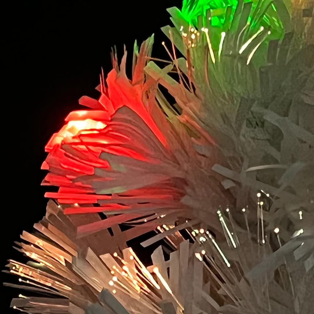 kunstigt juletræ med lys 64 cm fiberoptisk hvid