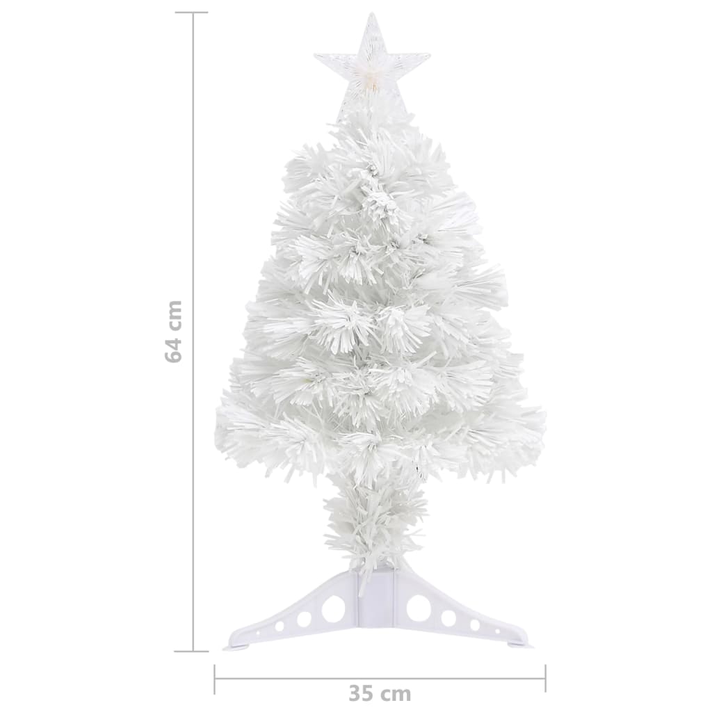 kunstigt juletræ med lys 64 cm fiberoptisk hvid