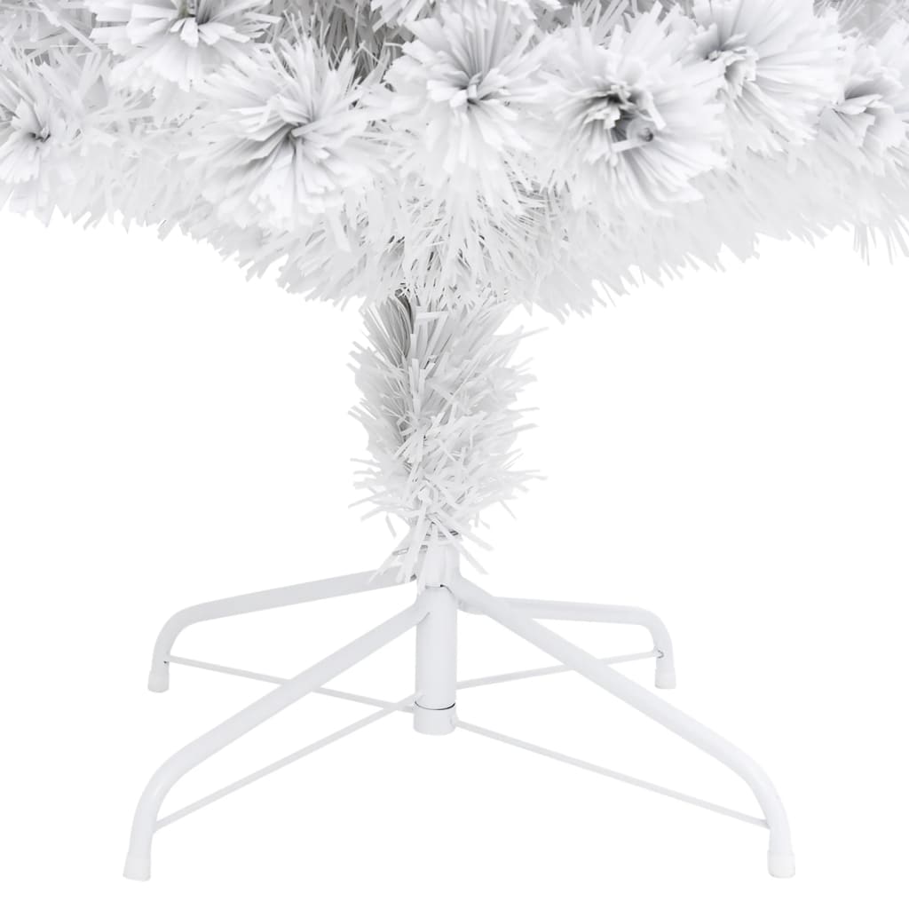 kunstigt juletræ med lys 120 cm fiberoptisk hvid
