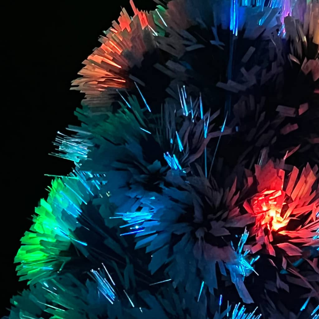 kunstigt juletræ med lys 64 cm fiberoptisk hvid og blå