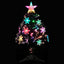 juletræ med LED-snefnug 64 cm fiberoptik sort