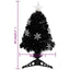 juletræ med LED-snefnug 64 cm fiberoptik sort
