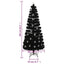 juletræ med LED-snefnug 240 cm fiberoptik sort
