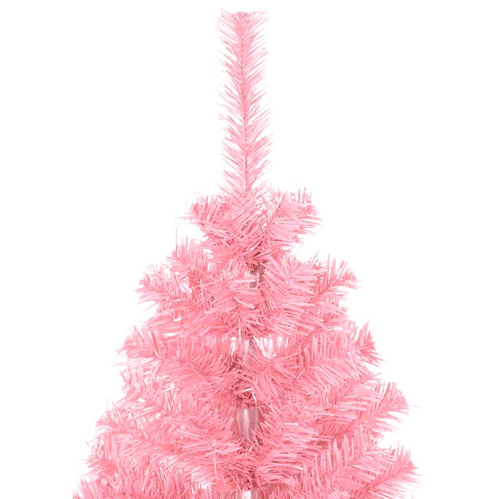 kunstigt juletræ med fod 120 cm PVC lyserød