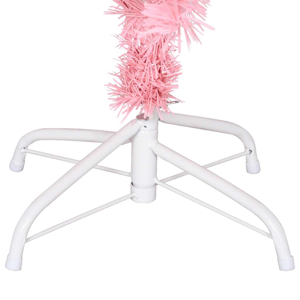 kunstigt juletræ med fod 120 cm PVC lyserød
