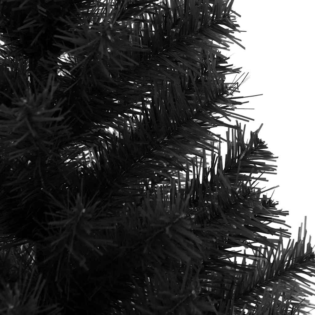 kunstigt juletræ med fod 120 cm PVC sort