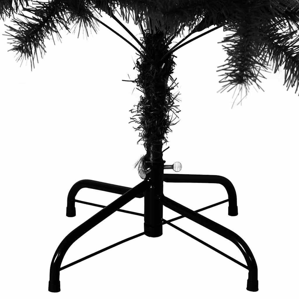 kunstigt juletræ med fod 120 cm PVC sort