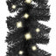 juleguirlande med LED-lys 10 m sort