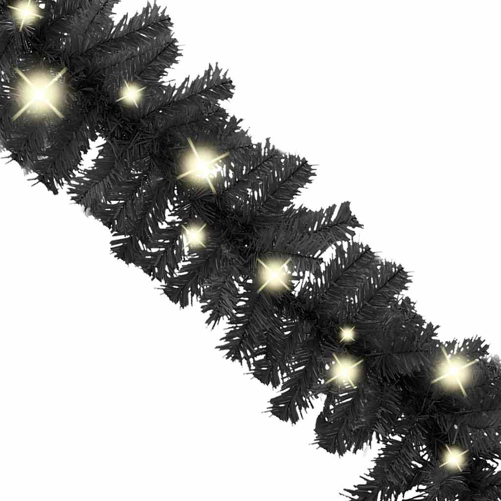 juleguirlande med LED-lys 20 m sort