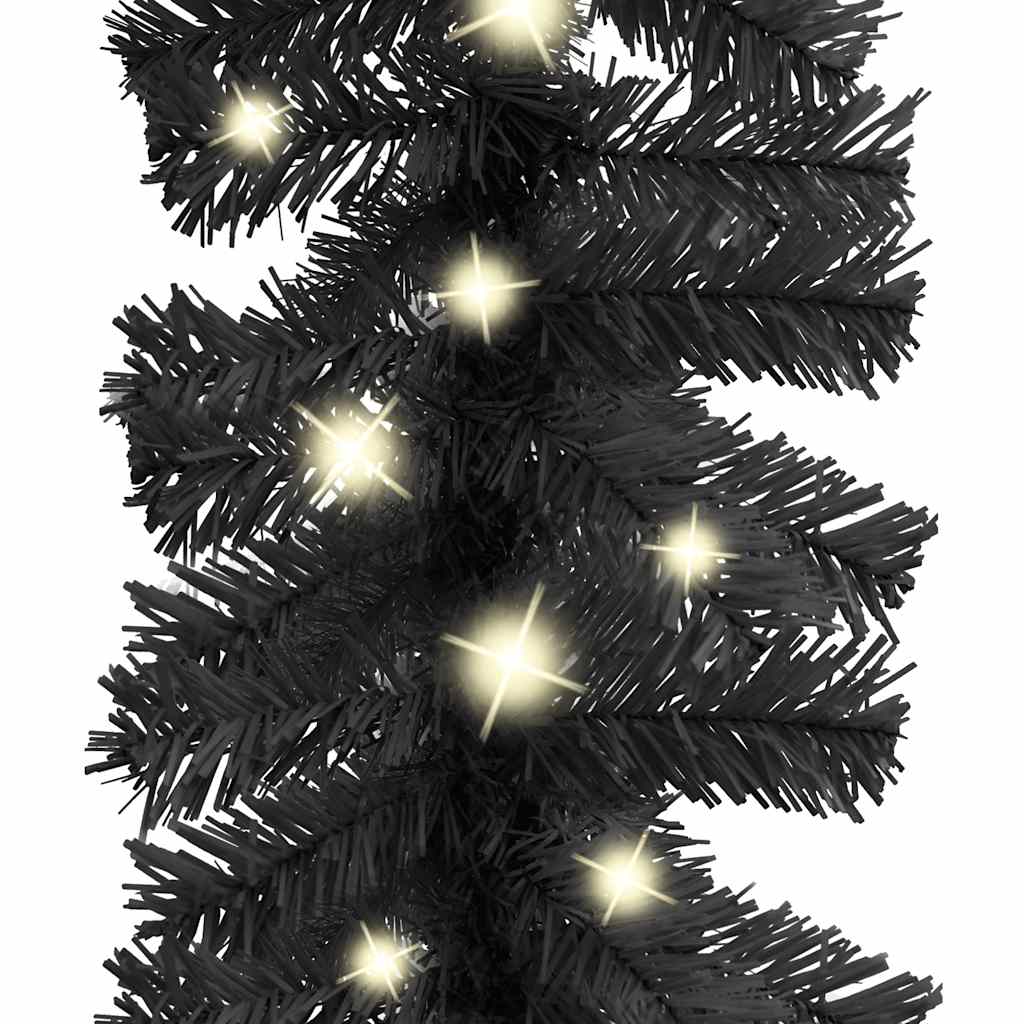 juleguirlande med LED-lys 20 m sort