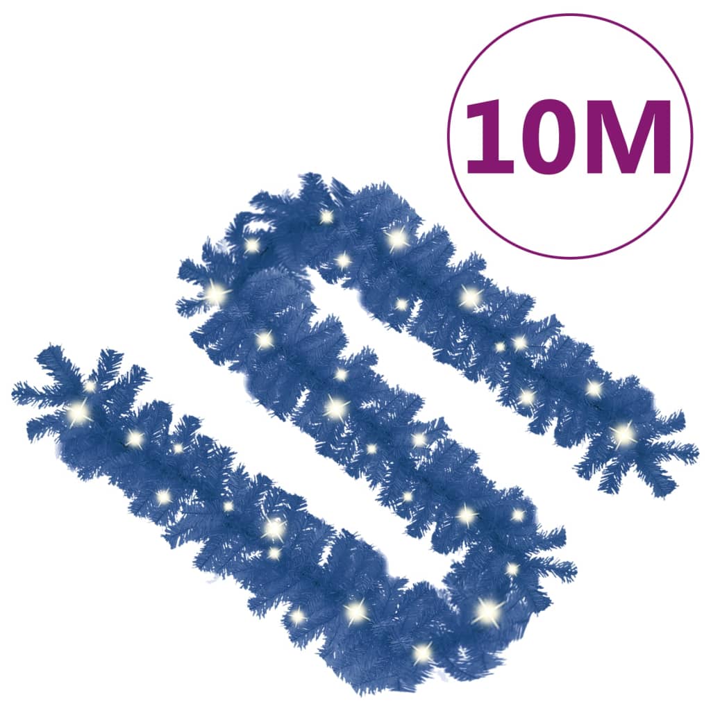 juleguirlande med LED-lys 10 m blå