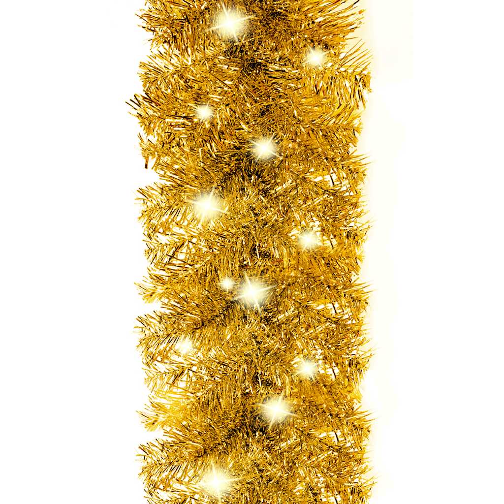 juleguirlande med LED-lys 10 m guldfarvet