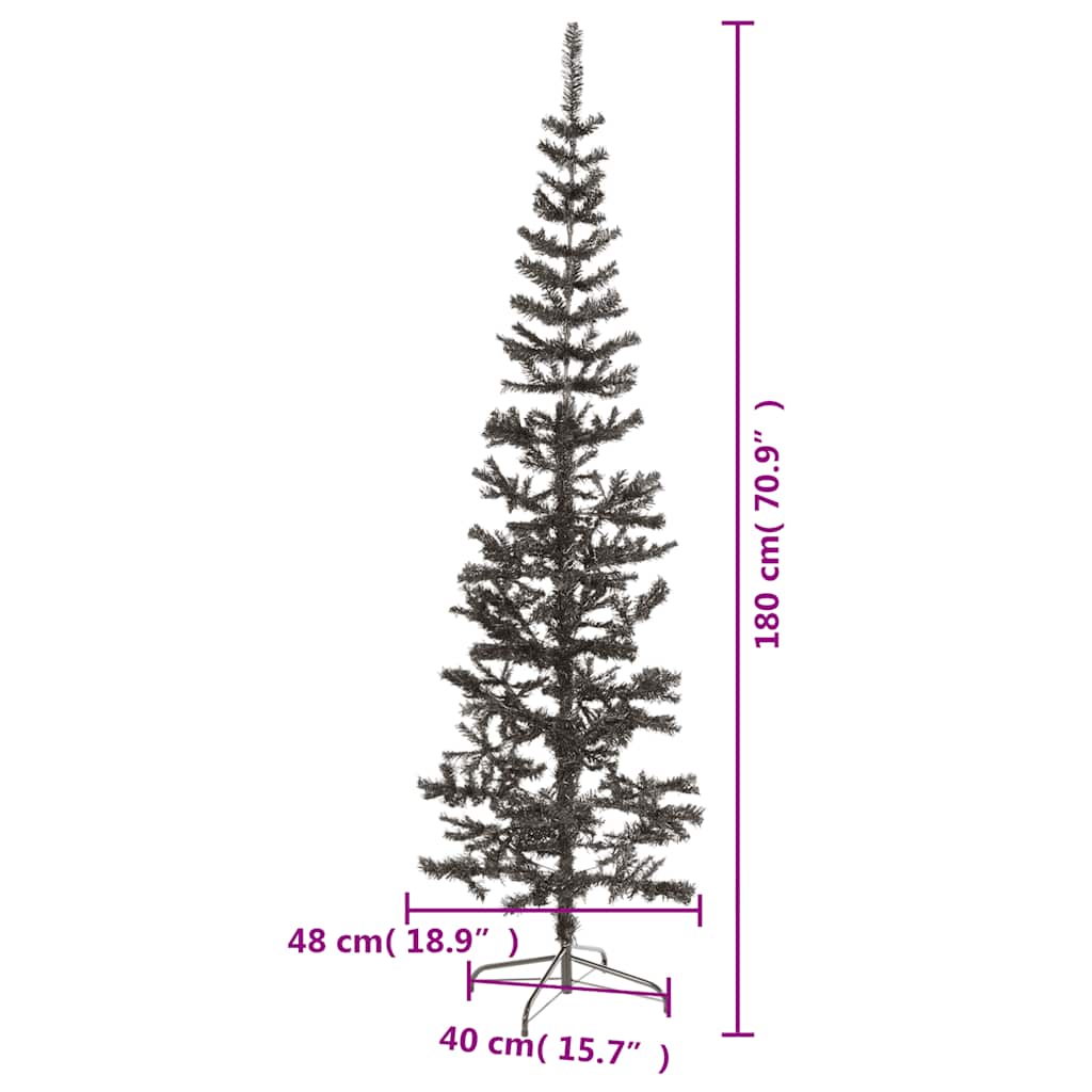 smalt juletræ 180 cm sort