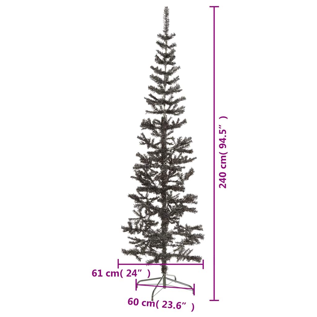 smalt juletræ 240 cm sort