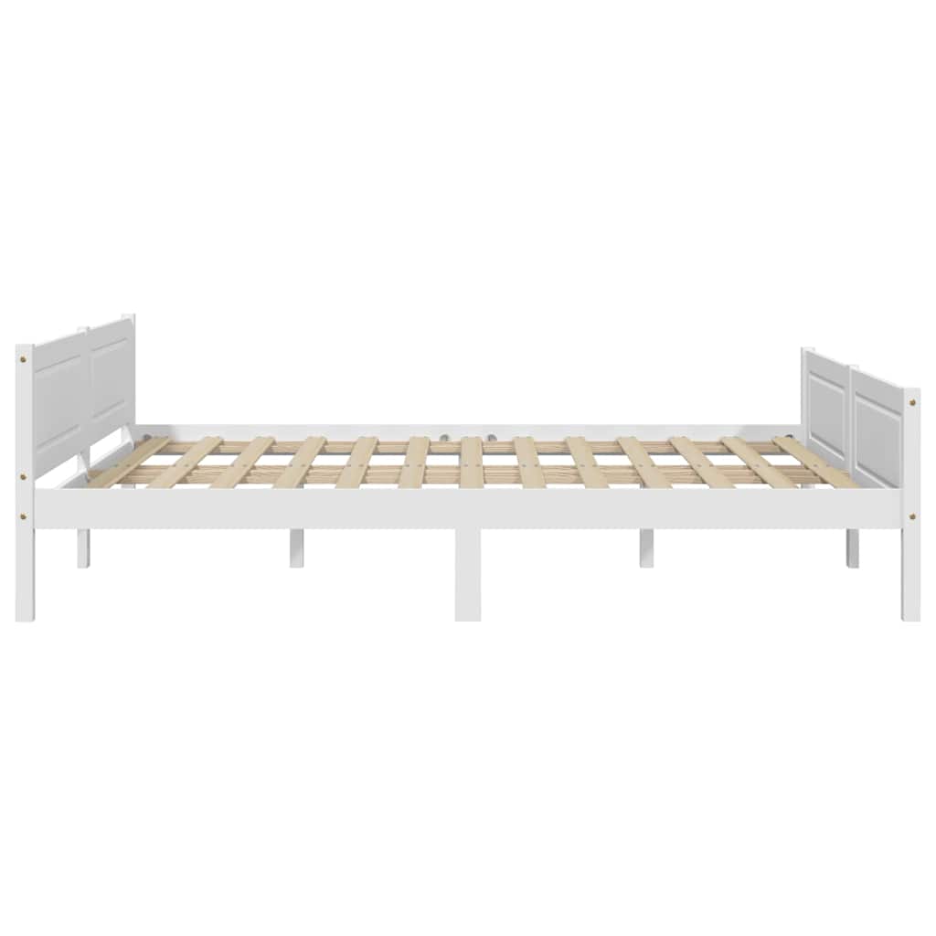 sengestel 140x200 cm massivt fyrretræ hvid