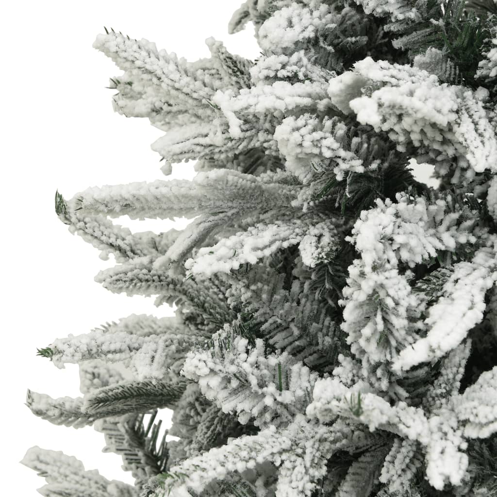 kunstigt juletræ med puddersne 150 cm PVC og PE grøn