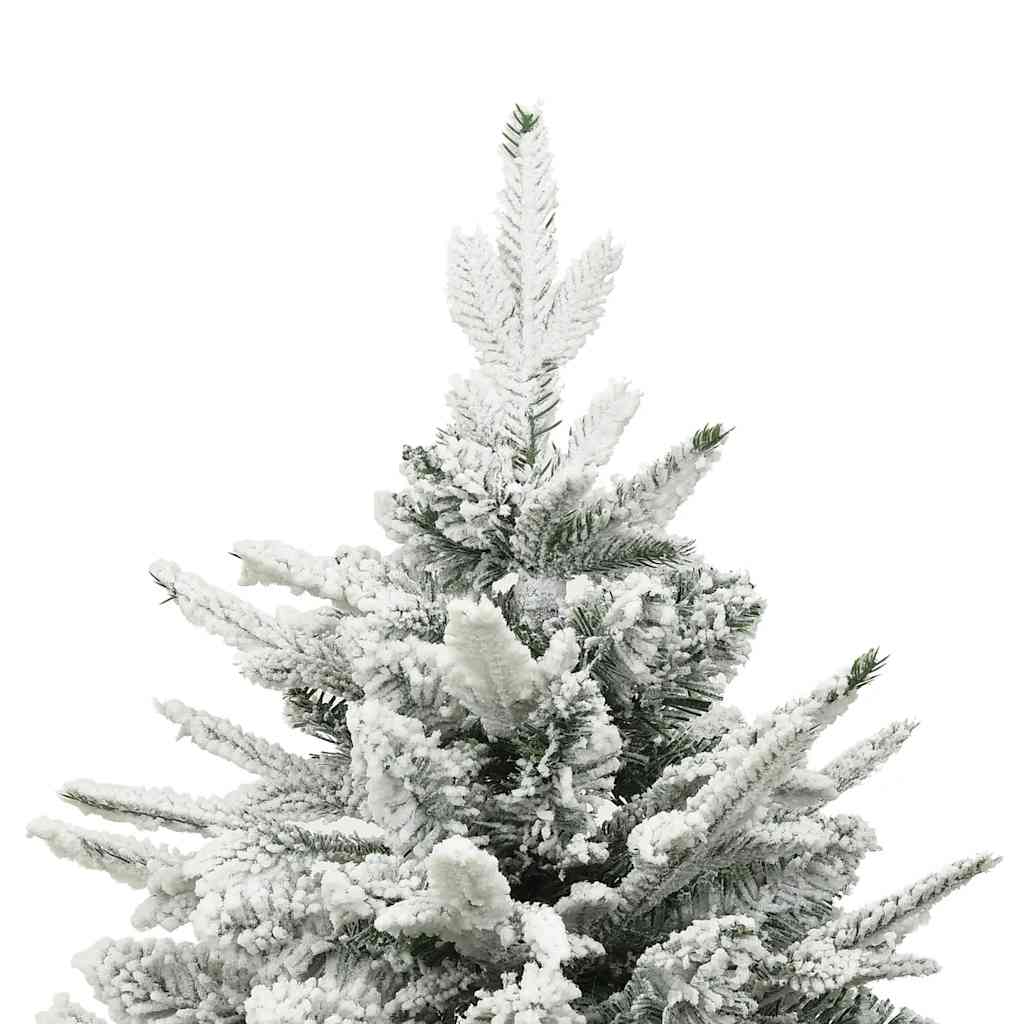 kunstigt juletræ med puddersne 180 cm PVC og PE grøn