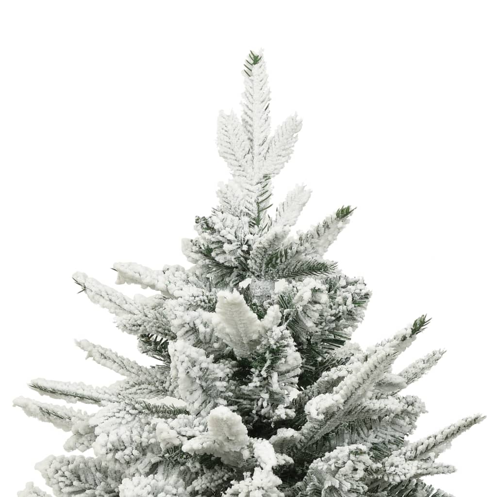 kunstigt juletræ med puddersne 210 cm PVC og PE grøn