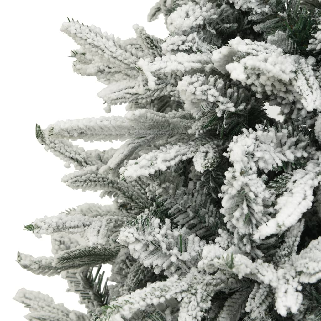 kunstigt juletræ med puddersne 210 cm PVC og PE grøn