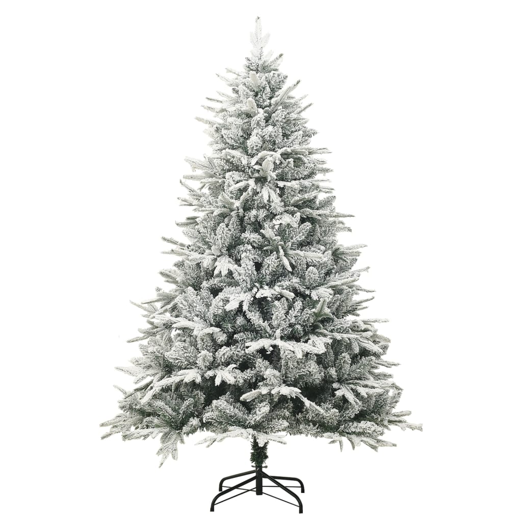 kunstigt juletræ med puddersne 240 cm PVC og PE grøn