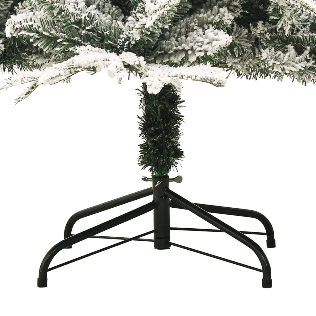 kunstigt juletræ med puddersne 240 cm PVC og PE grøn