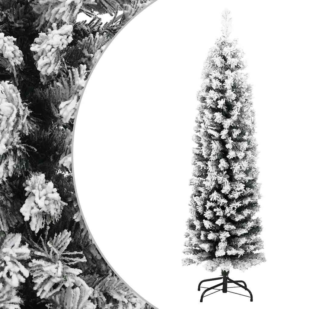 smalt kunstigt juletræ med sne 120 cm PVC grøn