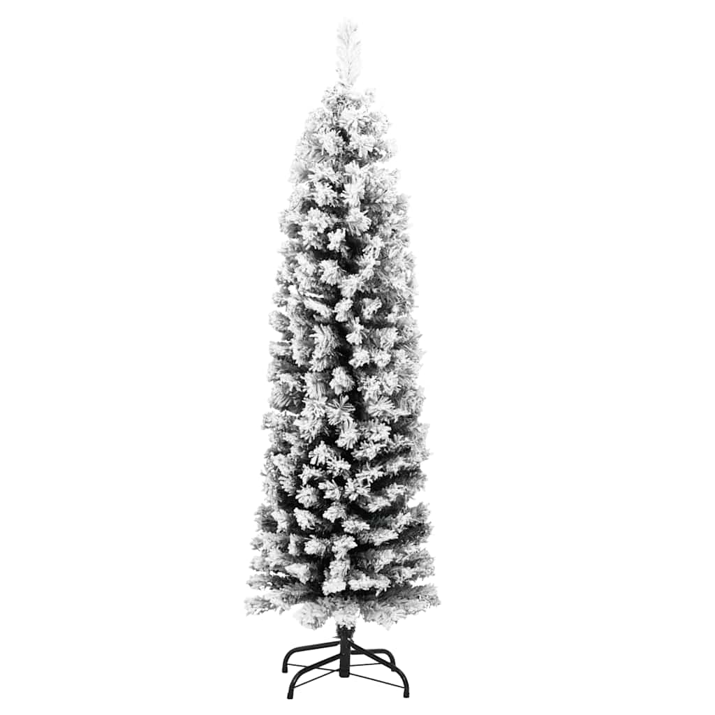 smalt kunstigt juletræ med sne 120 cm PVC grøn